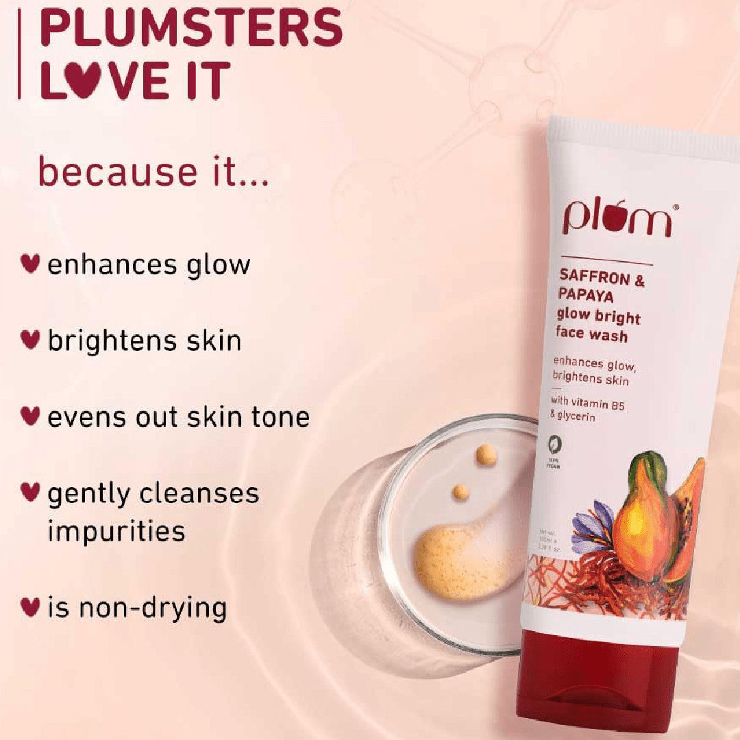 Plum Saffron & Papaya Glow Bright Face Wash
