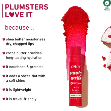 Plum Candy Melts Red Velvet Love Tinted Lip Balm
