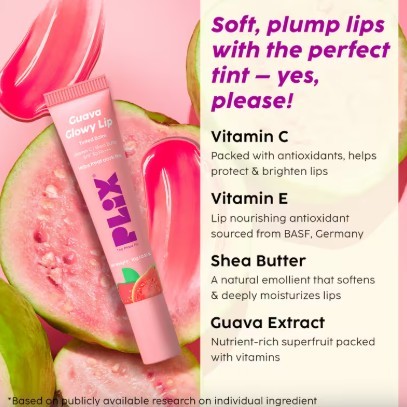 Plix Guava Glowy Lip Tinted Balm