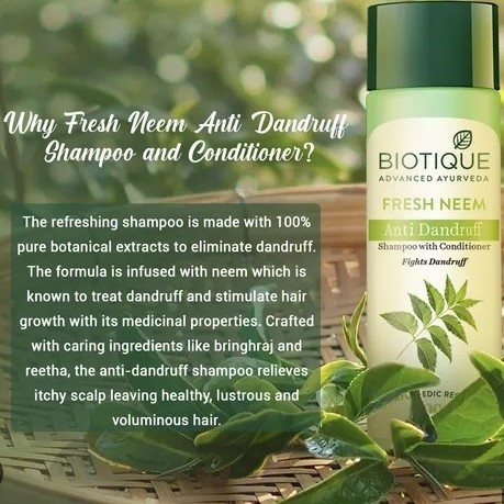 Biotique Fresh Neem Anti-Dandruff Shampoo and Conditioner