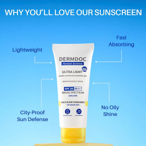 DermDoc Ultra Light SPF 30 PA+++ Daily Glow Sunscreen