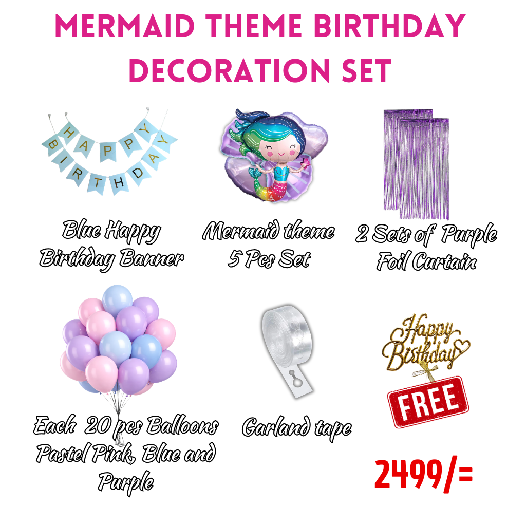 Mermaid Theme Birthday Decoration Full Set