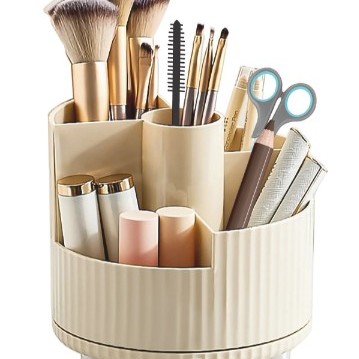 Stylish Makeup storage box Practical Transparent Rotating pen holder Portable Stackable Dresser desktop for Vanity table